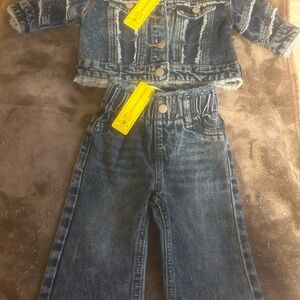 SHEIN Blue Denim Kids Matching Set